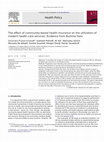 Research paper thumbnail of The effect of community-based health insurance on the utilization of modern health care services: Evidence from Burkina Faso