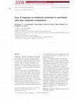 Research paper thumbnail of Loss of response to melatonin treatment is associated with slow melatonin metabolism