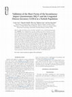 Research paper thumbnail of Validation of the short forms of the incontinence impact questionnaire (IIQ-7) and the urogenital distress inventory (UDI-6) in a Turkish population