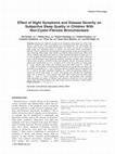 Research paper thumbnail of Effect of night symptoms and disease severity on subjective sleep quality in children with non-cystic-fibrosis bronchiectasis