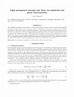 Research paper thumbnail of <title>Light propagation through thin films: the amplitude and phase representation</title>