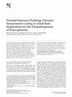 Research paper thumbnail of Prenatal Immune Challenge Disrupts Sensorimotor Gating in Adult Rats Implications for the Etiopathogenesis of Schizophrenia