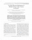 Research paper thumbnail of Locating Maximal Multirepeats in Multiple Strings Under Various Constraints