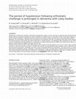 Research paper thumbnail of The period of hypotension following orthostatic challenge is prolonged in dementia with Lewy bodies