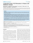 Research paper thumbnail of Longitudinal Study of CSF Biomarkers in Patients with Alzheimer's Disease