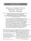 Research paper thumbnail of A Clinical Academic Practice Partnership: A Clinical Education Redesign