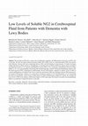 Research paper thumbnail of Low levels of soluble NG2 in cerebrospinal fluid from patients with dementia with Lewy bodies