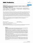 Research paper thumbnail of Healthcare professionals' perceptions of pain in infants at risk for neurological impairment