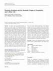 Research paper thumbnail of Proteome Evolution and the Metabolic Origins of Translation and Cellular Life