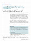 Research paper thumbnail of Proton magnetic resonance spectroscopy of the hippocampus: Normatization in the elderly