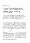 Research paper thumbnail of Awareness of disease is different for cognitive and functional aspects in mild Alzheimer´s disease: a one-year observation study