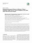 Research paper thumbnail of Integrating Retrogenesis Theory to Alzheimer’s Disease Pathology: Insight from DTI-TBSS Investigation of the White Matter Microstructural Integrity