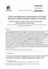 Research paper thumbnail of Crisis management preparedness of school districts in three southern states in the USA