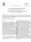 Research paper thumbnail of Error measurements for flank milling