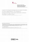 Research paper thumbnail of La place de l'hydrogéomorphologie dans les études d'inondation en France méditerranéenne / The contribution of hydrogeomorphology in flood hazard assessment: a review of the situation in southern France