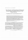 Research paper thumbnail of Pain intensity and biomechanical responses during ramp-controlled distension of the human rectum