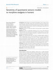 Research paper thumbnail of Sensitivity of quantitative sensory models to morphine analgesia in humans