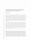 Research paper thumbnail of Listening Together, Thinking out Loud: Popular Music and Political Consciousness in Congo-Zaire