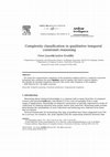 Research paper thumbnail of Complexity classification in qualitative temporal constraint reasoning