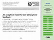 Research paper thumbnail of An analytical model for soil-atmosphere feedback