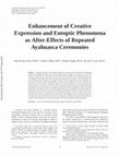 Research paper thumbnail of Enhancement of Creative Expression and Entoptic Phenomena as After-Effects of Repeated Ayahuasca Ceremonies