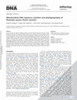 Research paper thumbnail of Mitochondrial DNA sequence variation and phylogeographical structure of rock partridge (Alectoris graeca) populations