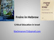 Research paper thumbnail of Freire in Hebrew