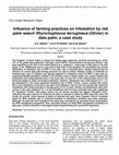 Research paper thumbnail of Influence of farming practices on infestation by red palm weevil Rhynchophorus ferrugineus (Olivier) in date palm: a case study