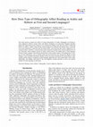 Research paper thumbnail of How does type of orthography affect reading in Arabic and Hebrew as first and second languages