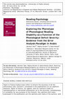 Research paper thumbnail of Exploring the Phenotype of Phonological Reading Disability as a Function of the Phonological Deficit Severity: Evidence from the Error Analysis Paradigm in Arabic