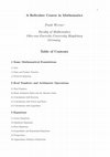 Research paper thumbnail of A Refresher Course in Mathematics