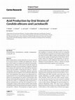 Research paper thumbnail of Acid Production by Oral Strains of <i>Candida albicans</i> and Lactobacilli