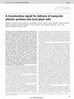 Research paper thumbnail of A translocation signal for delivery of oomycete effector proteins into host plant cells