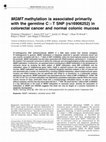 Research paper thumbnail of MGMT methylation is associated primarily with the germline C>T SNP (rs16906252) in colorectal cancer and normal colonic mucosa