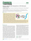 Research paper thumbnail of Behavior of Metallic Silver Nanoparticles in a Pilot Wastewater Treatment Plant