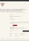 Research paper thumbnail of (Rachel Franks and Janice Robertson, Eds) The Letter of the Law: contemporary debates on language, dignity and the punished body