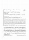 Research paper thumbnail of The psychological effects of solitary confinement: An early instance of psychology in South African courts