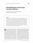 Research paper thumbnail of HIV/AIDS Education: What African Youth Say Is Effective