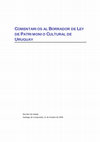 Research paper thumbnail of Comentarios Al Borrador De Ley De Patrimonio Cultural De Uruguay