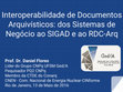 Research paper thumbnail of Interoperabilidade de Documentos Arquivísticos: dos Sistemas de Negócio ao SIGAD e ao RDC-Arq