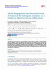 Research paper thumbnail of A Back Propagation-Type Neural Network Architecture for Solving the Complete n × n Nonlinear Algebraic System of Equations