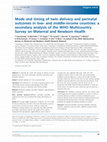 Research paper thumbnail of Mode and timing of twin delivery and perinatal outcomes in low- and middle-income countries: a secondary analysis of the WHO Multicountry Survey on Maternal and Newborn Health