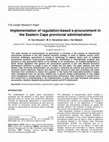 Research paper thumbnail of Implementation of regulation-based e-procurement in the Eastern Cape provincial administration