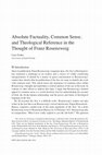 Research paper thumbnail of "Absolute Factuality, Common Sense, and Theological Reference in the Thought of Franz Rosenzweig" (HTR, 109:3)