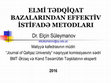 Research paper thumbnail of ELMI TƏDQIQAT BAZALARINDAN EFFEKTIV ISTIFADƏ METODLARI