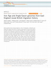 Research paper thumbnail of Iron Age and Anglo-Saxon genomes from East England reveal British migration history