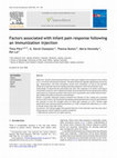 Research paper thumbnail of Factors associated with infant pain response following an immunization injection