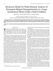 Research paper thumbnail of Hysteresis model for finite-element analysis of permanent-magnet demagnetization in a large synchronous motor under a fault condition