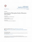 Research paper thumbnail of Journal for the Philosophical Study of Education Vol 2 (2014)