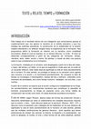 Research paper thumbnail of TEXTO y RELATO; TIEMPO y FORMACIÓN